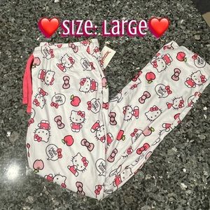NEW Hello Kitty Sanrio Sleep Pajama Pj Sleepwear Loungewear Pants (Large)